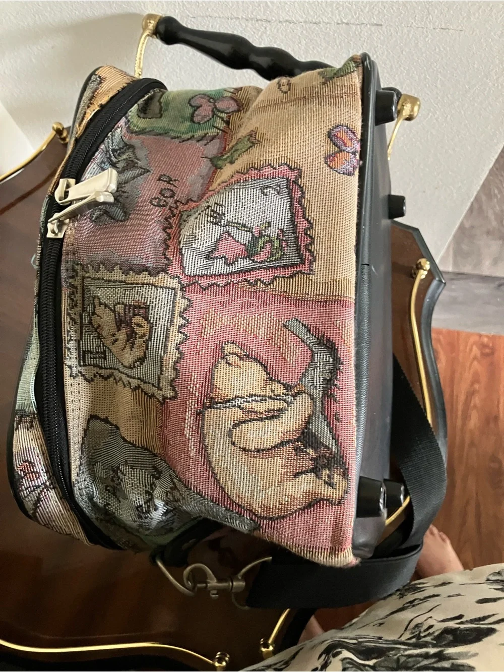 Vintage Winnie The Pooh Tapestry Cosmetic Case